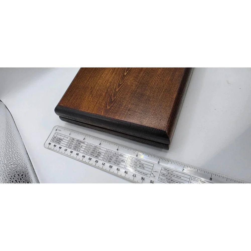 Vintage Folding Wood Picture Frame Dark Brown Hinged Oval Photo Window 5x7 8x6